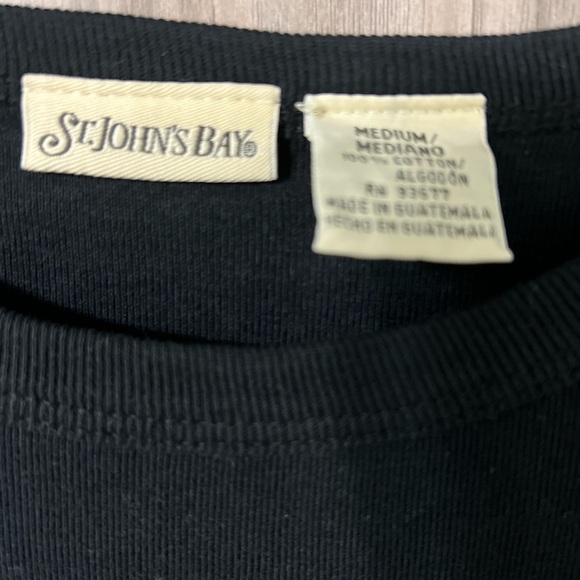 Black Cotton Short Sleeve Tee by St. John’s Bay SZ M - Picture 2 of 6
